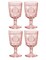Bormioli Rocco Romantic Stemware Drinking Glass 4 Set 10.75 oz Cotton Candy Pink